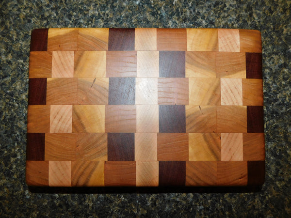 Cherry Wood, Maple, & Mahogany End Grain Cutting Board