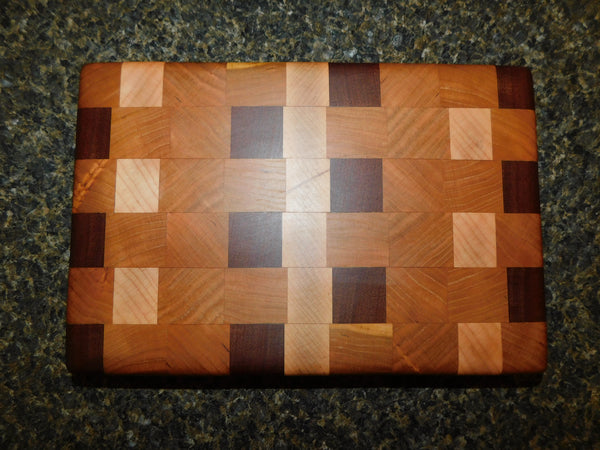 Cherry Wood, Maple, & Mahogany End Grain Cutting Board