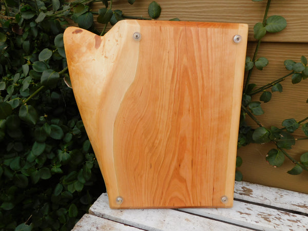 Cherry Wood Charcuterie Board with Clear Rubber Grip Feet