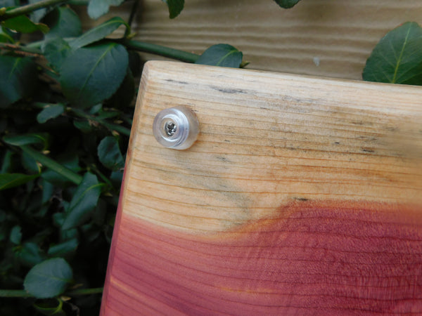 Red Cedar Charcuterie Board with Wrought Iron Handles & Clear Rubber Grip Feet