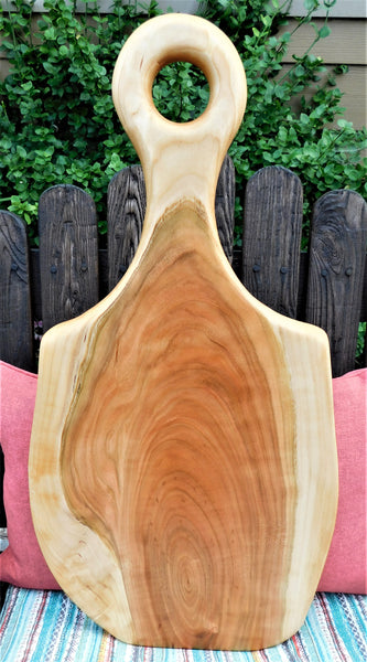 Cherry Wood Charcuterie Board With Handle