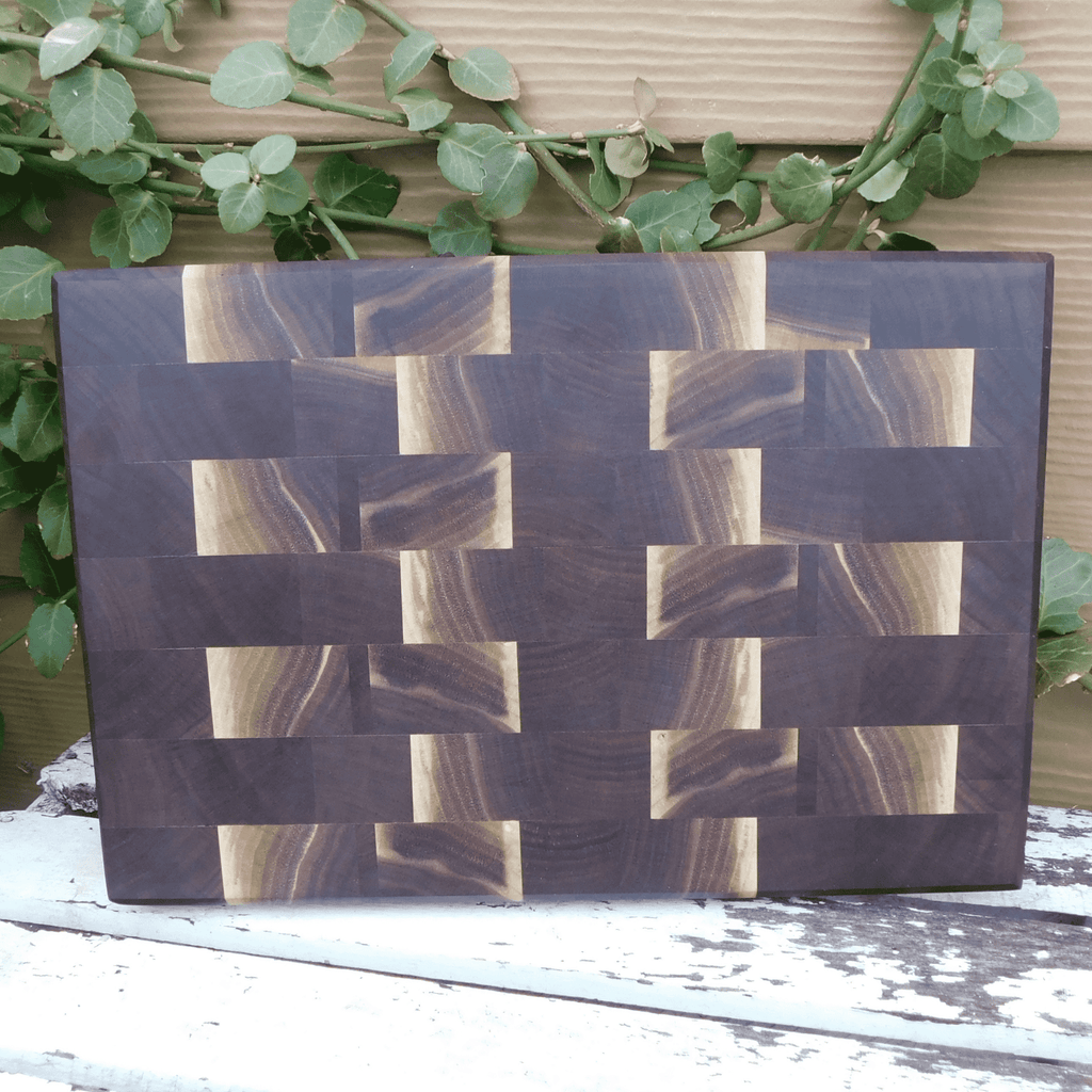 Walnut and Black Limba End Grain Cutting Board - Open Door Furniture