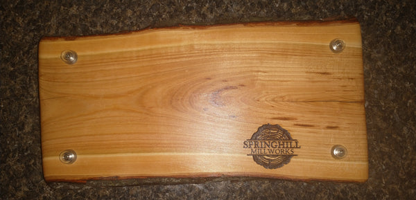 Cherry Wood Charcuterie Board with Two Bow Tie Inlays & Clear Rubber Grip Feet