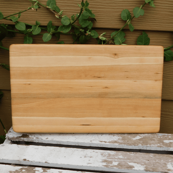 Maple Wood edge grain cutting board handcrafted in the USA.