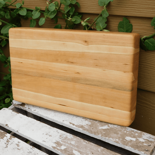 Maple Wood edge grain cutting board handcrafted in the USA.