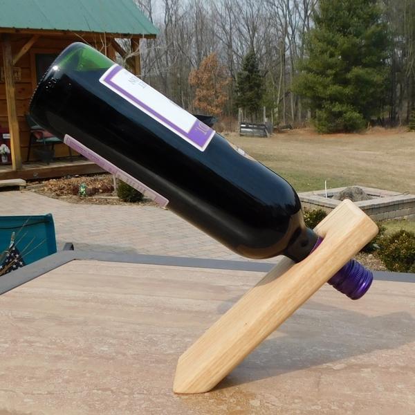 Oak Hardwood Floating Wine Bottle Holder