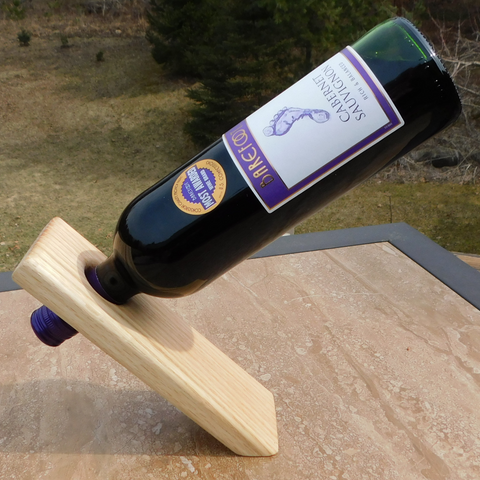 Oak Hardwood Floating Wine Bottle Holder
