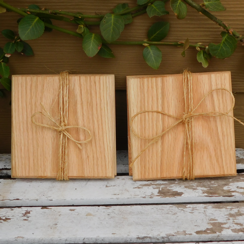 Set of FOUR Solid Oak Hardwood Trivets