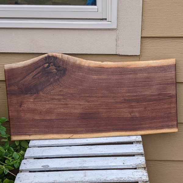 Large Black Walnut Wood Charcuterie Board Serving Tray with Hand Grooves on Sides