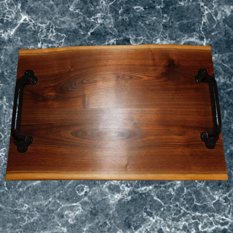 Black Walnut Charcuterie Board With Handles & Rubber Feet - Springhill Millworks