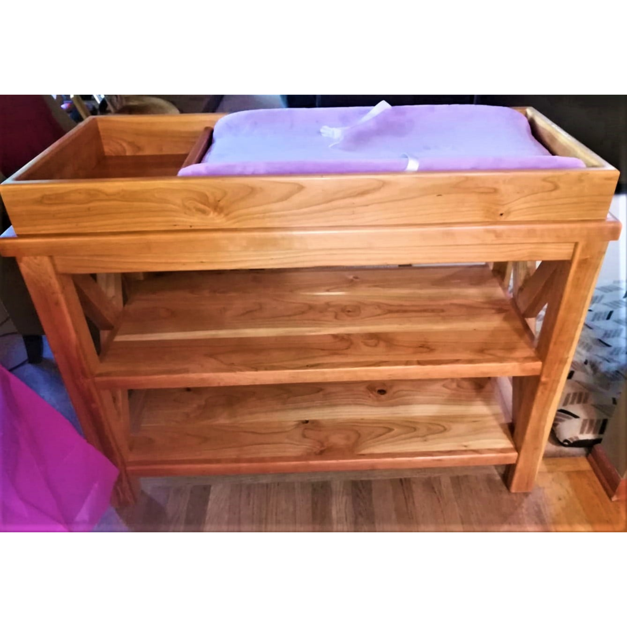 SOLD - AVAILABLE AS CUSTOM ORDER ONLY - Cherry Wood Changing Table