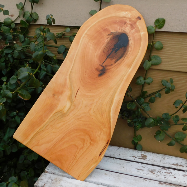 Cherry Wood Charcuterie Board with Clear Rubber Grip Feet