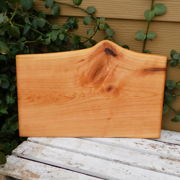 Cherry Wood Charcuterie Board with Clear Rubber Grip Feet