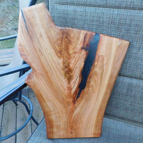 Cherry Wood Charcuterie Board with Clear Rubber Grip Feet