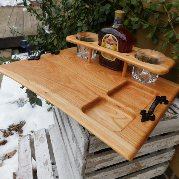 Cherry Wood Whiskey Charcuterie Tray