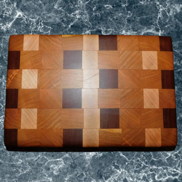 Cherry Wood, Maple, & Mahogany End Grain Cutting Board