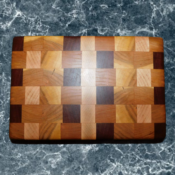 Cherry Wood, Maple, & Mahogany End Grain Cutting Board