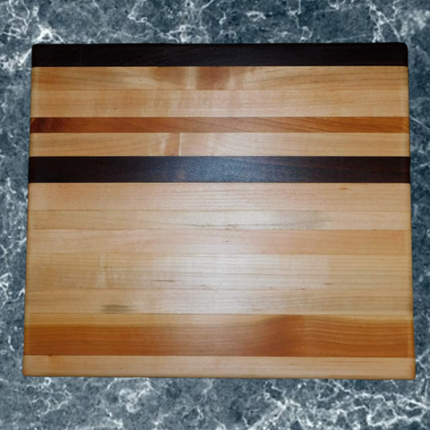 Maple, Black Walnut, & Cherry Wood Edge Grain Cutting Board