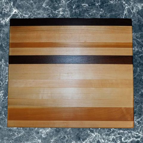 Maple, Black Walnut, & Cherry Wood Edge Grain Cutting Board