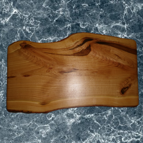 Cherry Wood Charcuterie Board with Clear Rubber Grip Feet